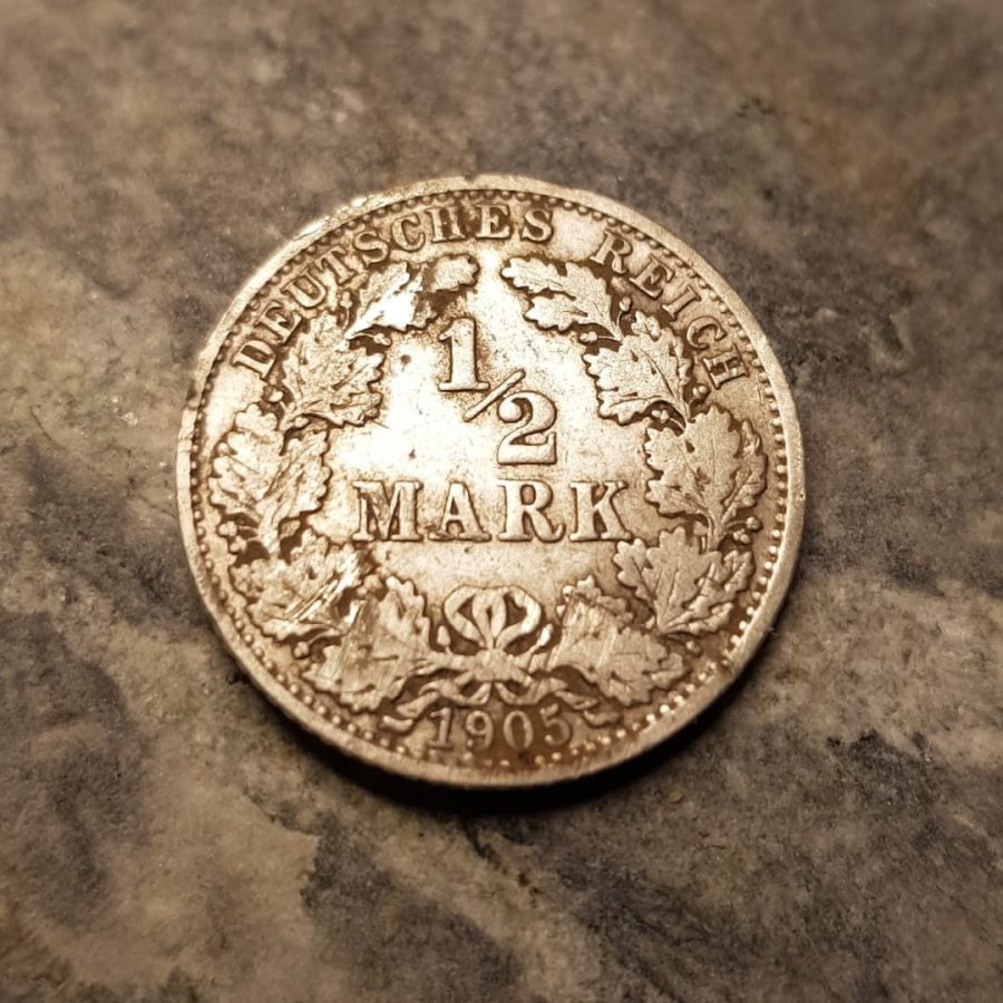 1/2 Halbe Mark des Deutschen Reiches- Metalldetektor Auftragssucher