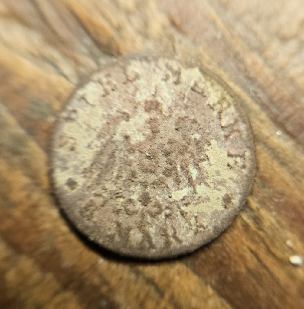 Spielmarke, Wilhelm Spielmarke, Sondelfund, Jeton Kaiserreich, Spielgeld 19. Jahrhundert, kleinste Münze, Metalldetektor Fund